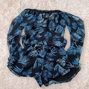 Tropical print romper